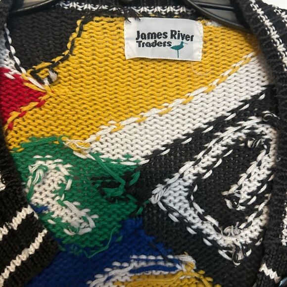 Vibrant Multicolor Y2K Cardigan Sweater - Picture 3 of 3